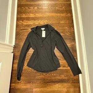 Evereve Charcoal Button Down Shirt